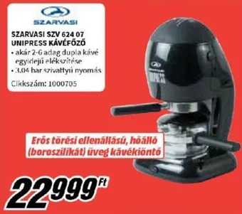 Media Markt SZARVASI SZV 624 07 UNIPRESS KÁVÉFŐZŐ ajánlat