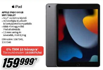 MediaMarkt APPLE IPAD 9 64 GB WIFI TABLET ajánlat