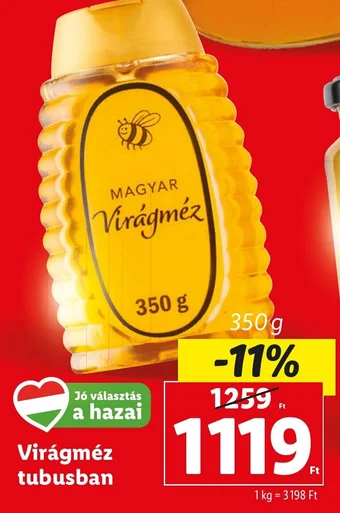 Lidl Virágméz tubusban 350g ajánlat