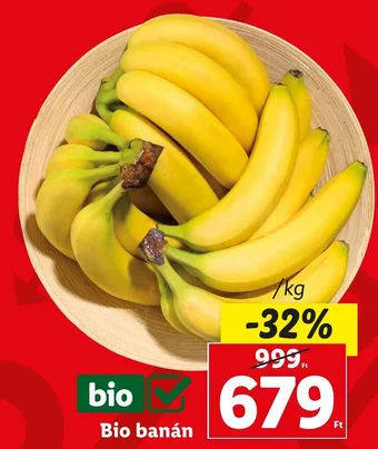 Lidl Bio banán 1kg ajánlat