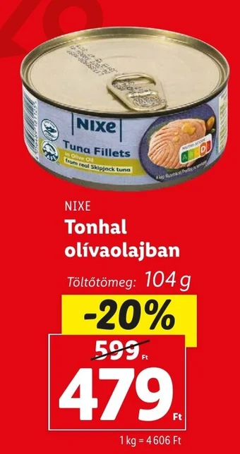 Lidl NIXE Tonhal olívaolajban 104g ajánlat
