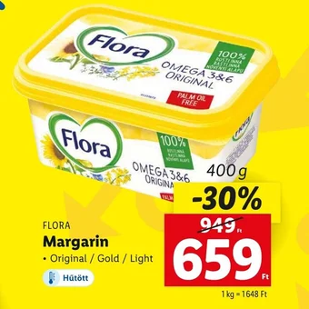 Lidl Flora Margarin 400g ajánlat