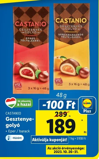 CASTANIO Gesztenye golyó 48g
