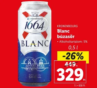 Lidl KRONENBOURG Blanc búzasör 0,5l ajánlat