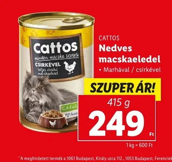 Lidl CATTOS Nedves macskaeledel 415g ajánlat