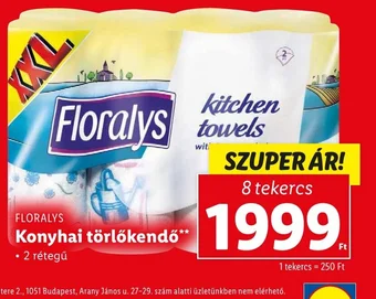 Lidl FLORALYS Konyhai törlőkendő ajánlat