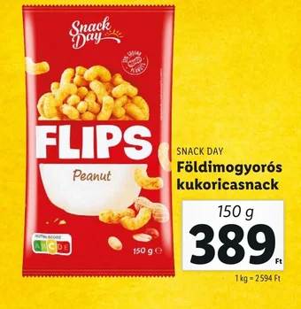 Lidl SNACK DAY Földimogyorós kukoricasnack 150g ajánlat