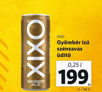 Lidl XIXO Gyömbér ízű szénsavas üdítő 0,25l ajánlat