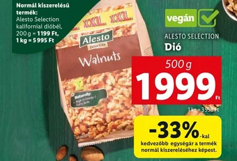 Lidl Alesto Selection kaliforniai dióbél 500g ajánlat