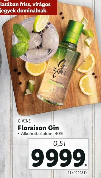 Lidl G VINE Floraison Gin 0,5l ajánlat