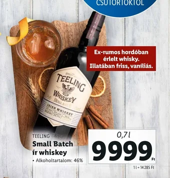 Lidl TEELING Small Batch ír whiskey 0,7l ajánlat