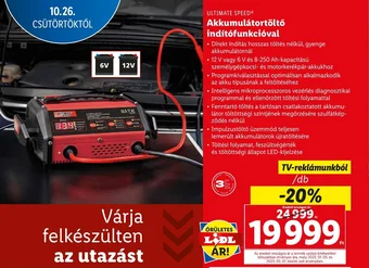 Lidl ULTIMATE SPEED Akkumulátortöltő indítófunkcióval ajánlat