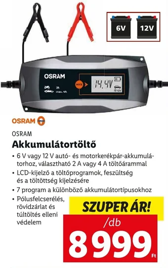 Lidl OSRAM Akkumulátortöltő ajánlat