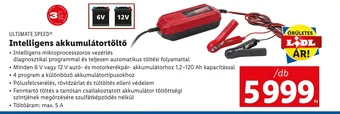 Lidl ULTIMATE SPEED Intelligens akkumulátortöltő ajánlat