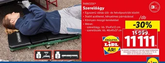 Lidl PARKSIDE Szerelőágy ajánlat