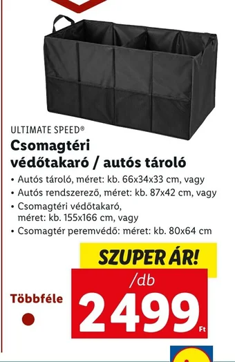 Lidl ULTIMATE SPEED Csomagtéri védőtakaró autós tároló ajánlat