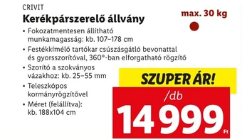 Lidl CRIVIT Kerékpárszerelő állvány ajánlat
