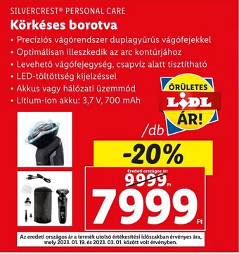Lidl SILVERCREST PERSONAL CARE Körkéses borotva ajánlat