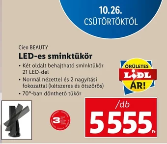 Lidl Cien BEAUTY LED es sminktükör ajánlat