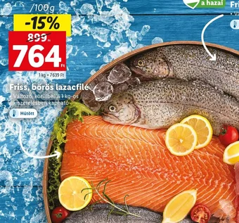 Lidl Friss bőrös lazacfilé 100g ajánlat