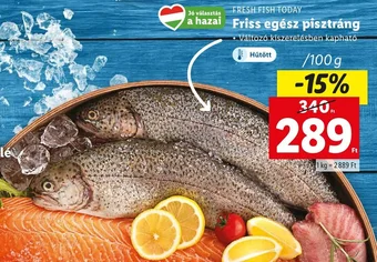Lidl FRESH FISH TODAY Friss egész pisztráng 100 g ajánlat