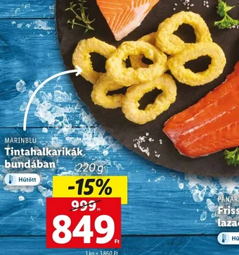 Lidl MARINBLU Tintahalkarikák, bundában 220 g ajánlat