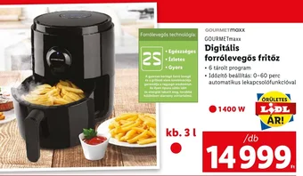 Lidl GOURMETmaxx Digitális forrólevegős fritőz 1 db ajánlat