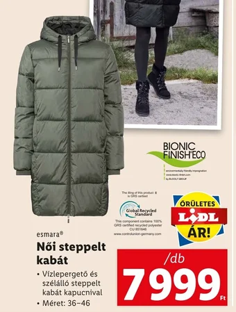 Lidl esmara Női steppelt kabát 1 db ajánlat