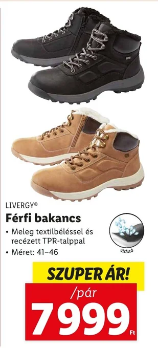 LIVERGY Férfi bakancs 1 pár