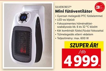 Lidl SILVERCREST Mini fűtőventilátor 1 db ajánlat