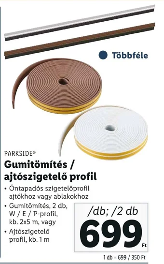 Lidl PARKSIDE Gumitömítés / ajtószigetelő profil1 / 2 db ajánlat