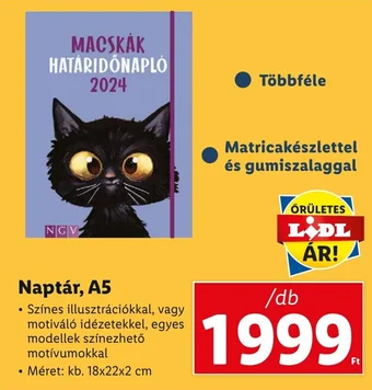 Lidl Naptár, A5 1 db ajánlat