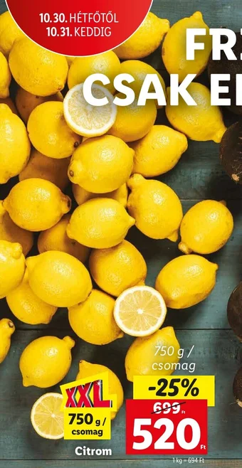 Lidl Citrom 750 g ajánlat