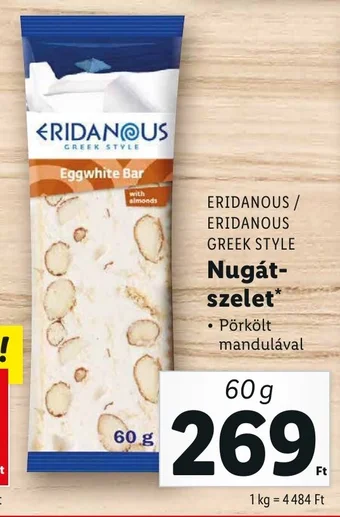 Lidl ERIDANOUS Nugát- szelet 60 g ajánlat