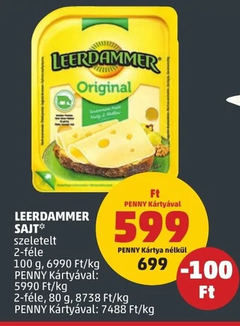 PENNY LEERDAMMER SAJT 100 / 80 g ajánlat