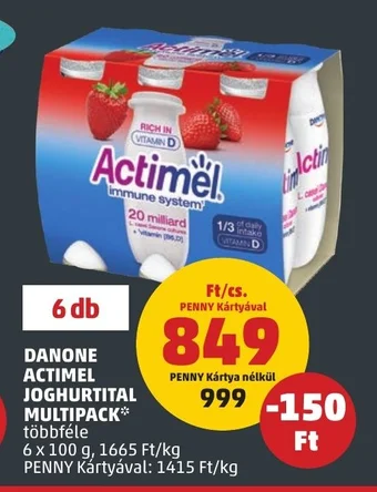 PENNY DANONE ACTIMEL JOGHURTITAL MULTIPACK 6 x 100 g ajánlat