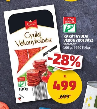 PENNY KARÁT GYULAI VÉKONYKOLBÁSZ 100 g ajánlat