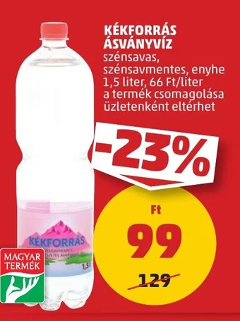 PENNY KÉKFORRÁS ÁSVÁNYVÍZ 1,5 l ajánlat