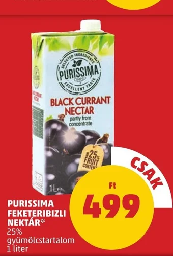 PENNY PURISSIMA FEKETERIBIZLI NEKTÁR 1 l ajánlat