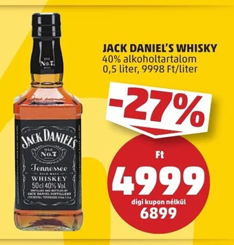 PENNY JACK DANIEL'S WHISKY 0,5 l ajánlat