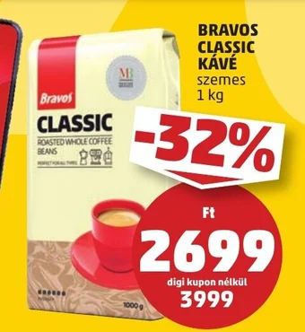PENNY BRAVOS CLASSIC KÁVÉ 1 kg ajánlat
