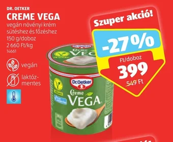 ALDI DR. OETKER CREME VEGA 150 g ajánlat