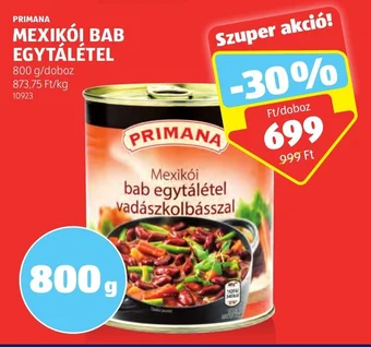 ALDI PRIMANA MEXIKÓI BAB EGYTÁLÉTEL 800 g ajánlat