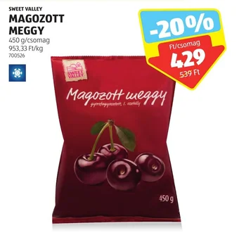 ALDI SWEET VALLEY MAGOZOTT MEGGY 450 g ajánlat