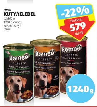 ALDI ROMEO KUTYAELEDEL 1240 g ajánlat