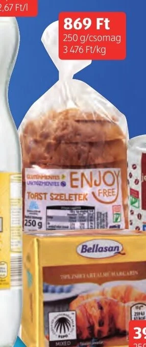 ALDI ENJOY FREE! GLUTÉNMENTES TOASTSZELETEK 250 g ajánlat