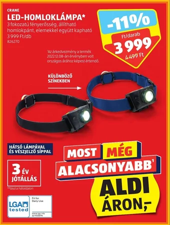 ALDI CRANE LED-HOMLOKLÁMPA 1 db ajánlat