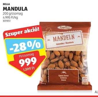 ALDI BELLA MANDULA 200 g ajánlat