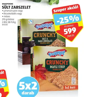 ALDI KNUSPERONE SÜLT ZABSZELET 210 g ajánlat