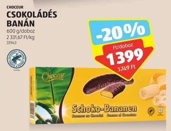ALDI CHOCEUR CSOKOLÁDÉS BANÁN 600 g ajánlat